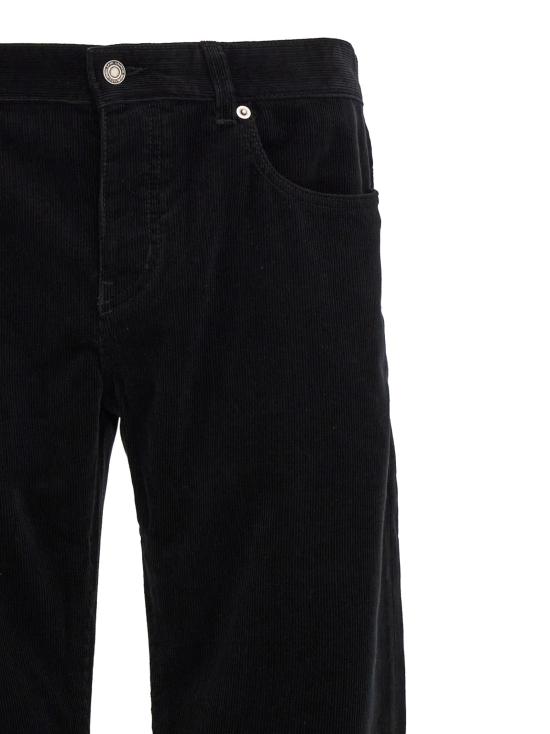  생로랑 스트레이트 팬츠 코듀로이 바지 검정색 - SAINT LAURENT