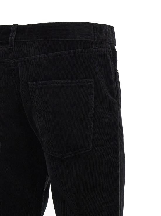  생로랑 스트레이트 팬츠 코듀로이 바지 검정색 - SAINT LAURENT