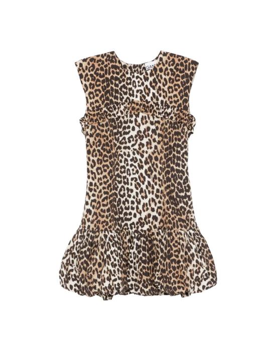 25SS 가니 숏 원피스 GA W0652 LEOPARD11546 Multicolor