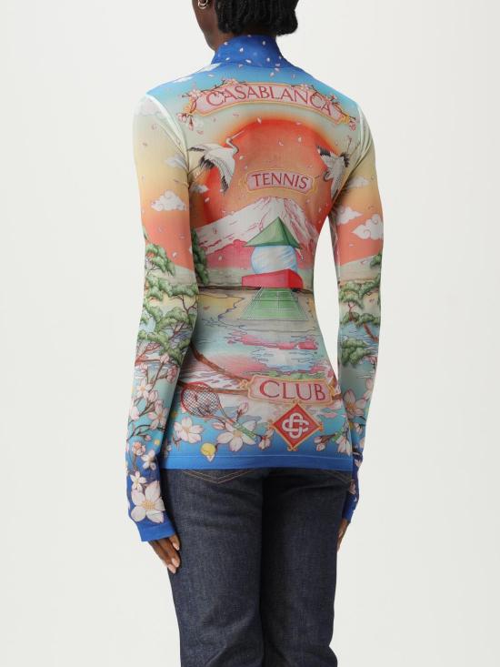 25FW 카사블랑카 긴팔 티셔츠 WPF25JTP028 02 Ruby - CASABLANCA