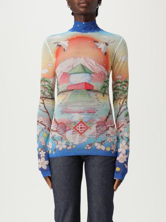 25FW 카사블랑카 긴팔 티셔츠 WPF25JTP028 02 Ruby