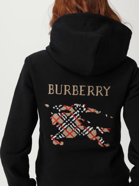 25FW 버버리 코튼 후드 티셔츠 8110966 Black - BURBERRY