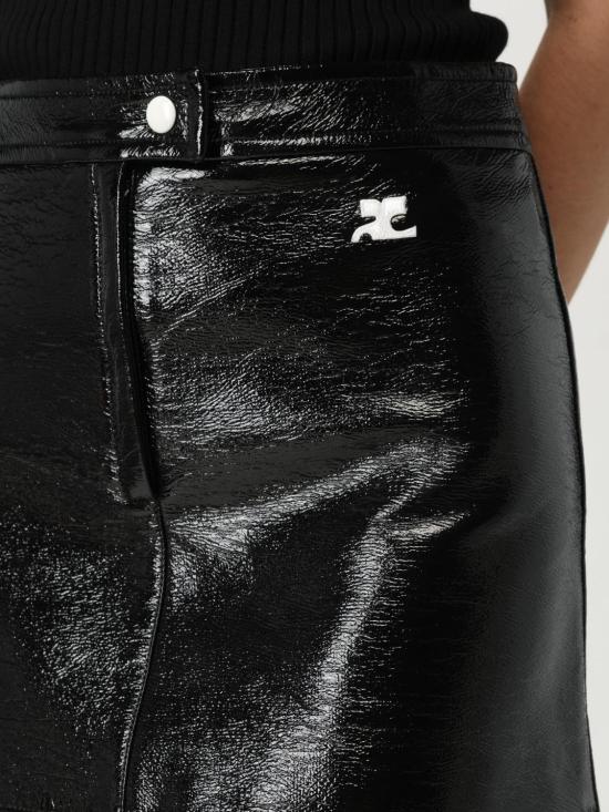 25FW 쿠레쥬 숏 스커트 PERCJU001VY0014 9999 Black - COURREGES
