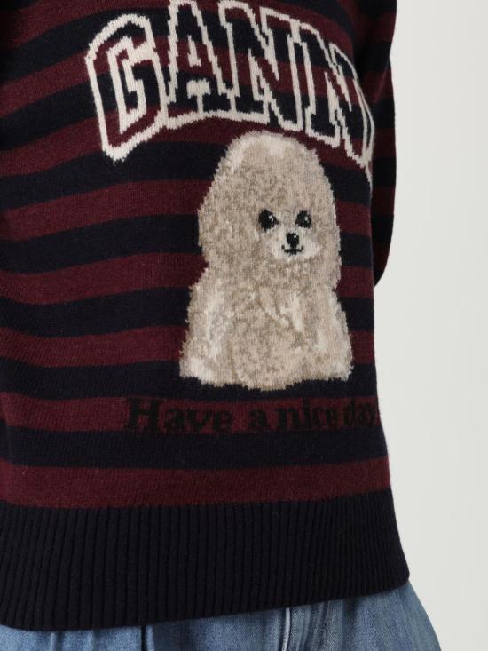 25FW 가니 스웨터 K2567 999 Striped - GANNI