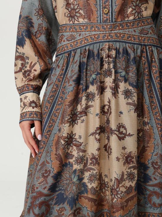 25FW 짐머만 롱 스커트 3479SSS253 BLCMINFLO Blue - ZIMMERMANN