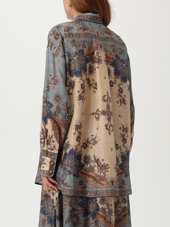 25FW 짐머만 셔츠 3498TSS253 BLCMINFLO Blue - ZIMMERMANN