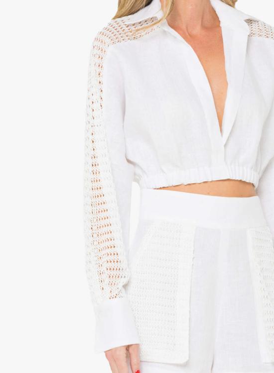  제이비큐 셔츠 JBQ 엘리앤 탑 옵틱 화이트 - JBQ