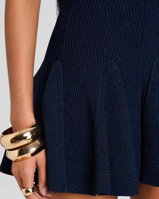  레트로페테 숏 원피스 에리카 니트 드레스 메탈릭 네이비 - RETROFETE