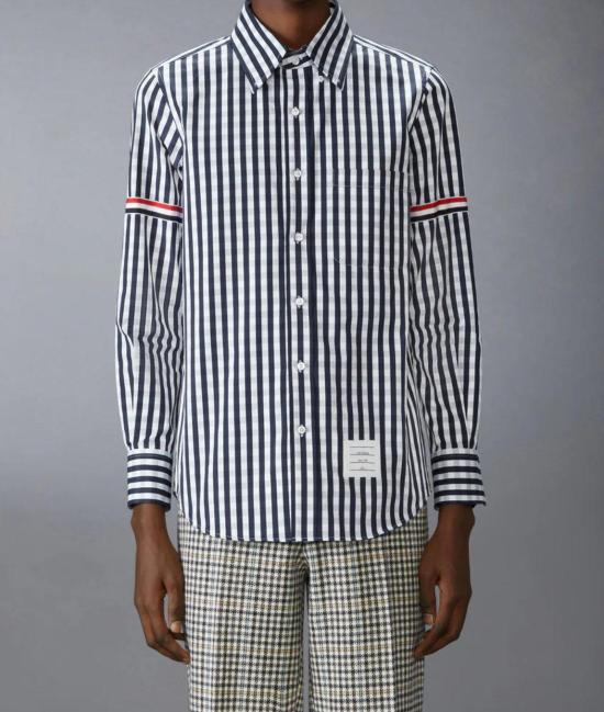 25FW 톰브라운 긴팔 셔츠 MWL301OF0998 415 NAVY - THOM BROWNE