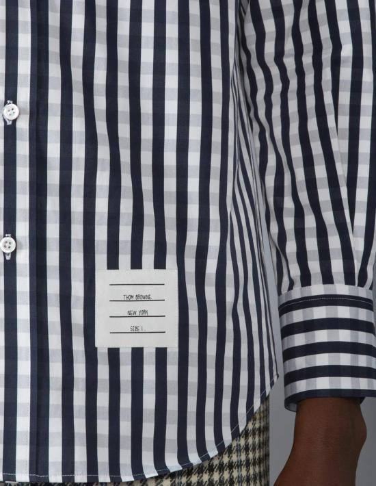 25FW 톰브라운 긴팔 셔츠 MWL301OF0998 415 NAVY - THOM BROWNE