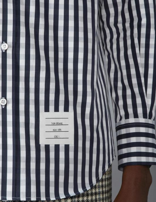 25FW 톰브라운 긴팔 셔츠 MWL301OF0998 415 NAVY - THOM BROWNE