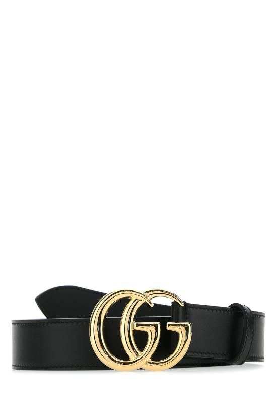 26FW 구찌 GG 마몽 샤이니 버클 레더 벨트 4068310YA0G 1000 Black