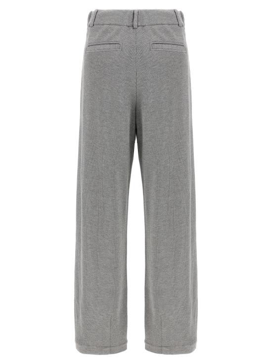 25FW 브루넬로 쿠치넬리 스트레이트 팬츠 MP930SN999C4527 Silver - BRUNELLO CUCINELLI