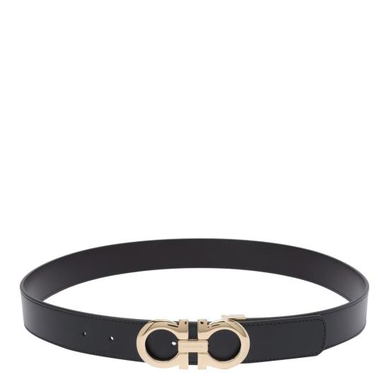 25FW 살바토레 페라가모 가죽 벨트 586940675542NERO HICKORY Black