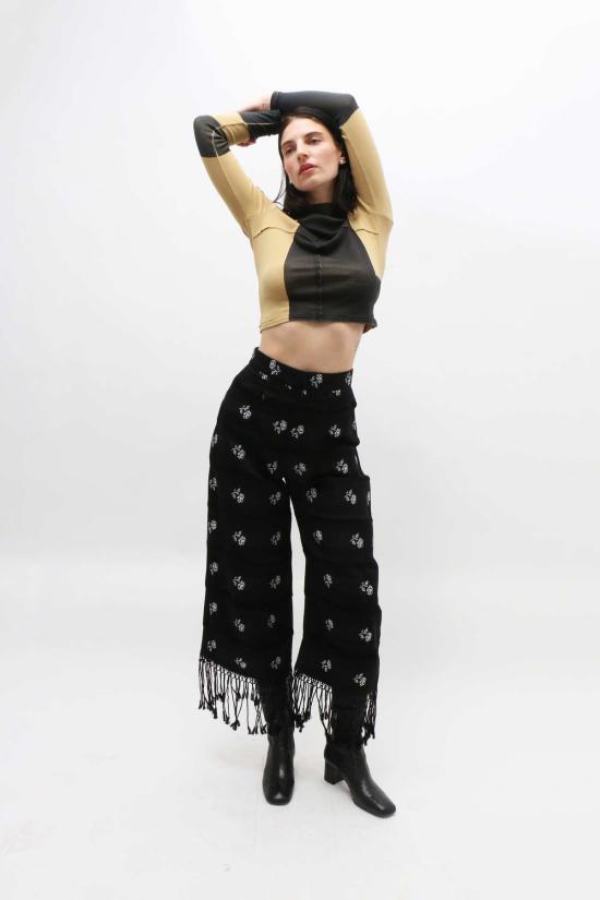  Mozhdeh Matin 스트레이트 팬츠 모즈데 마틴 핸드우븐 프린지 팬츠 - OTHER BRANDS