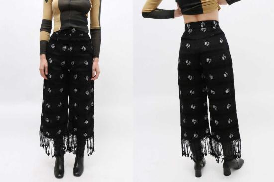  Mozhdeh Matin 스트레이트 팬츠 모즈데 마틴 핸드우븐 프린지 팬츠 - OTHER BRANDS