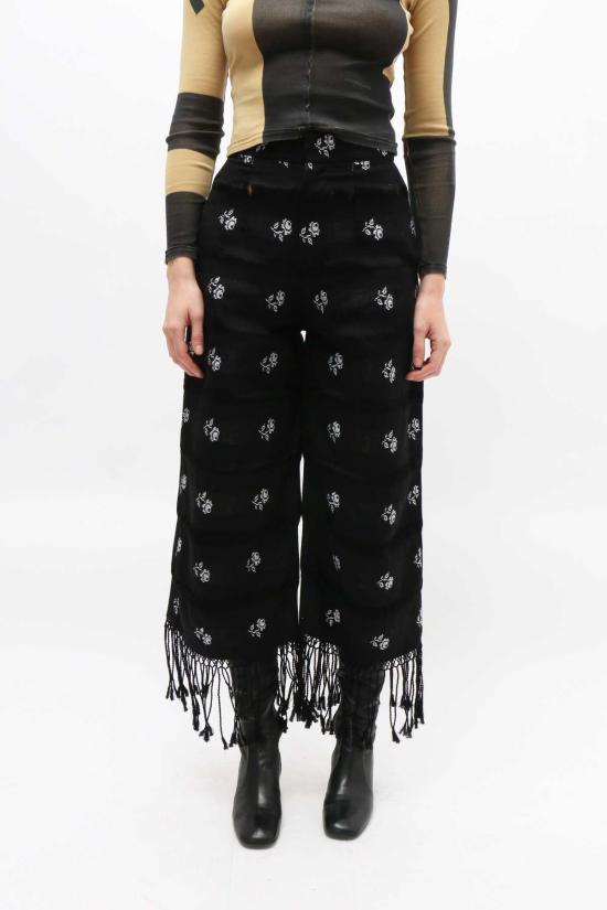  Mozhdeh Matin 스트레이트 팬츠 모즈데 마틴 핸드우븐 프린지 팬츠 - OTHER BRANDS