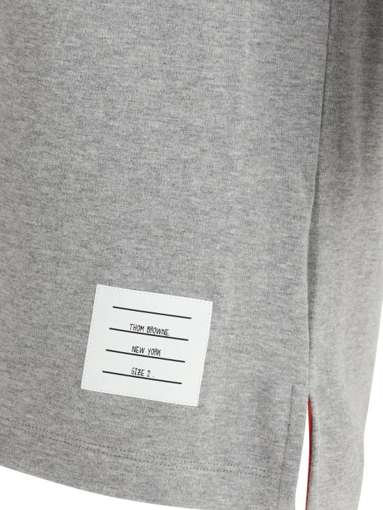 26SS 톰브라운 코튼 4바 숏 슬리브 티 MJS246A07323 055 GREY - THOM BROWNE