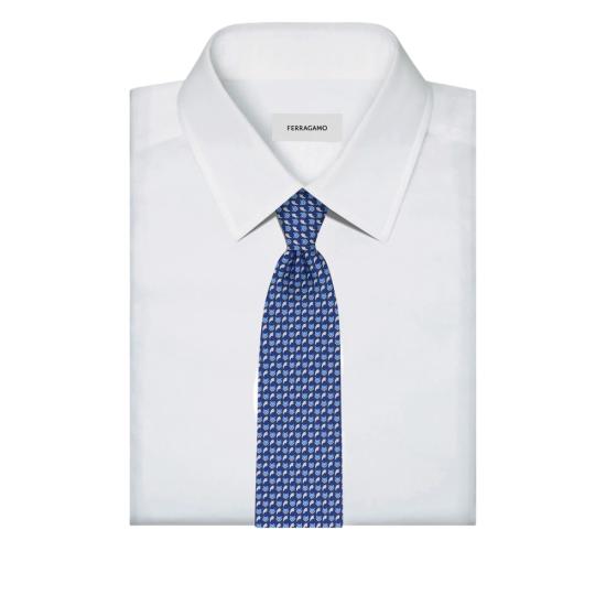 25FW 살바토레 페라가모 넥타이 351285 0784699 NAVY BLUE - SALVATORE FERRAGAMO