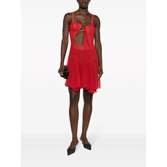  넨시 도자카 숏 원피스 AW23DR168 RED - NENSI DOJAKA