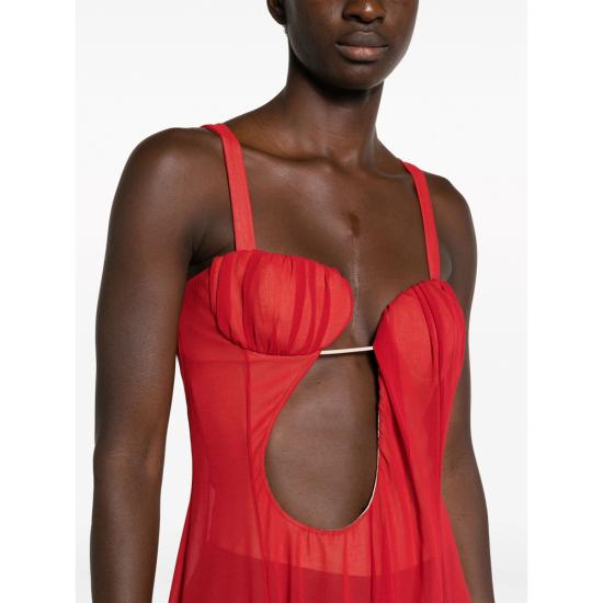  넨시 도자카 숏 원피스 AW23DR168 RED - NENSI DOJAKA