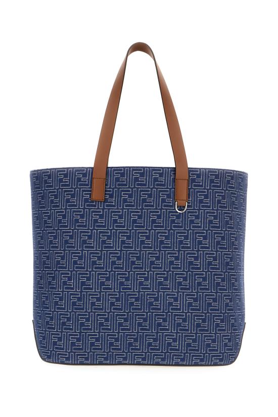 25SS 펜디 FF 패브릭 미디움 쇼핑백 7VA657AUGO F1SCG BLU DENIM - FENDI