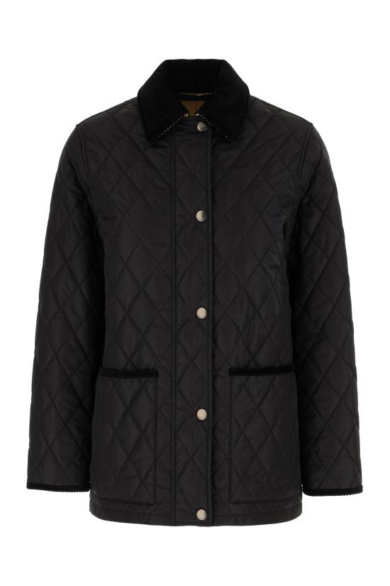 25FW 버버리 퀄티드 나일론 반 자켓 8107463 C1900 BLACK SAND IP CHECK