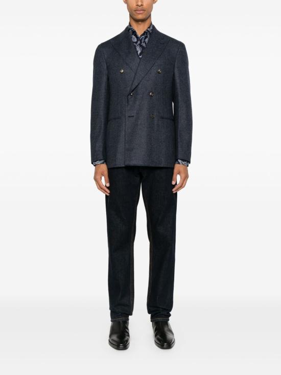 25FW 에트로 긴팔 셔츠 MRIB002599SA5M2 X0884 Black and blue - ETRO