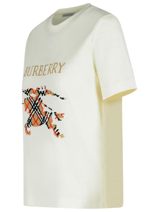  버버리 크로스 스티치 EKD  코튼 여성 반팔티 8110955 B7078 Neutrals - BURBERRY