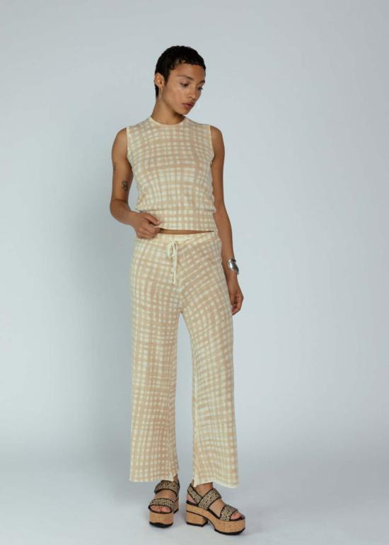  MJ 왓슨 크롭 팬츠 엠제이 왓슨 코튼 팬츠 오트 체크