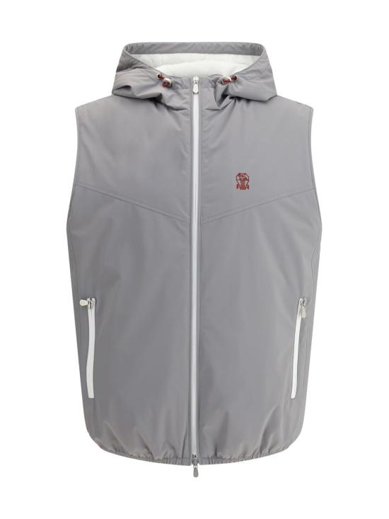 25FW 브루넬로 쿠치넬리 나일론 후디드 베스트  MM49A7432G C1704 GREY
