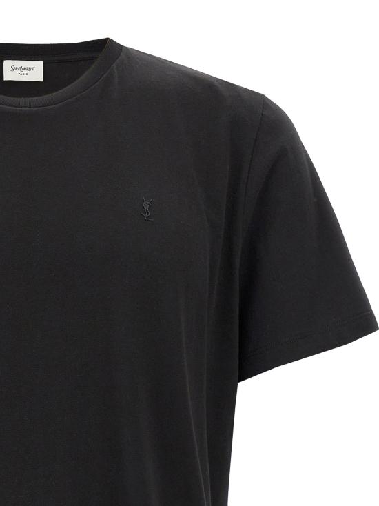  생로랑 반팔 티셔츠 카산드레 티셔츠 블랙 - SAINT LAURENT