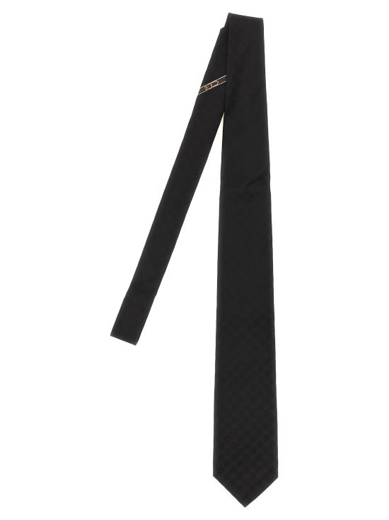 26FW 구찌 GG 패턴 실크 타이 4565204B0021000 Black
