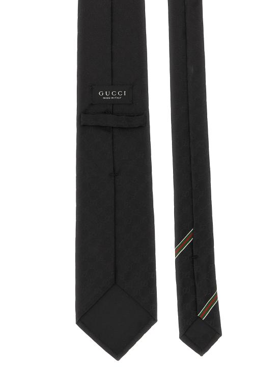 26FW 구찌 GG 패턴 실크 타이 4565204B0021000 Black - GUCCI