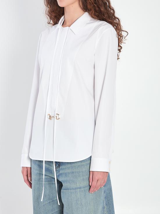 25FW 구찌 스빗 타이 넥 셔츠 831912 WHITE - GUCCI