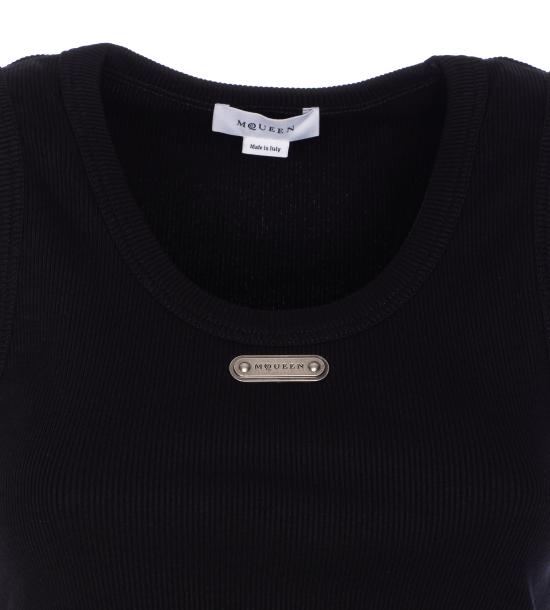 25FW 알렉산더 맥퀸 로고 플래킷 탱크탑  839507 QLAER1000 Black - ALEXANDER MCQUEEN