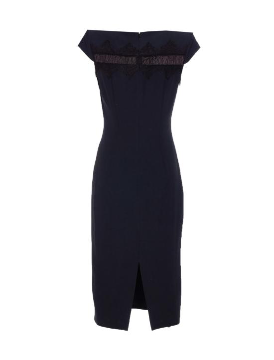 25FW 알렉산더 맥퀸 미디 원피스 830138 QEAAA1000 Black - ALEXANDER MCQUEEN