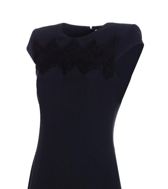 25FW 알렉산더 맥퀸 미디 원피스 830138 QEAAA1000 Black - ALEXANDER MCQUEEN