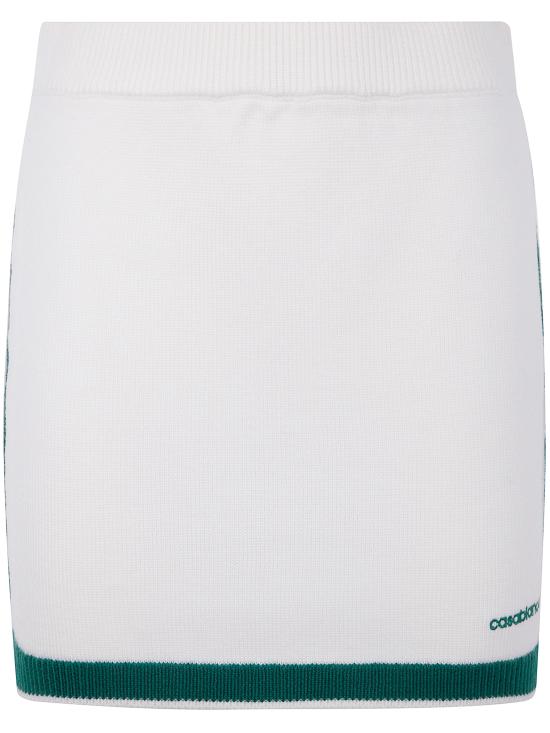 25SS 카사블랑카 숏 스커트 WPS25 KW 857 01 WHITE GREEN - CASABLANCA