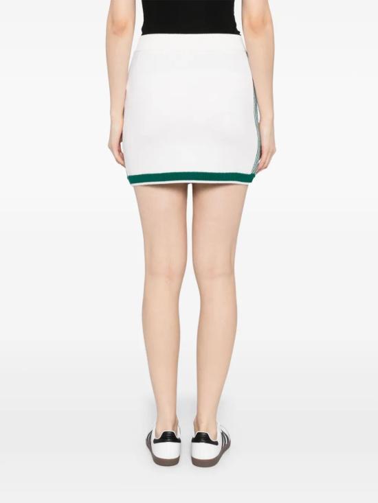 25SS 카사블랑카 숏 스커트 WPS25 KW 857 01 WHITE GREEN - CASABLANCA