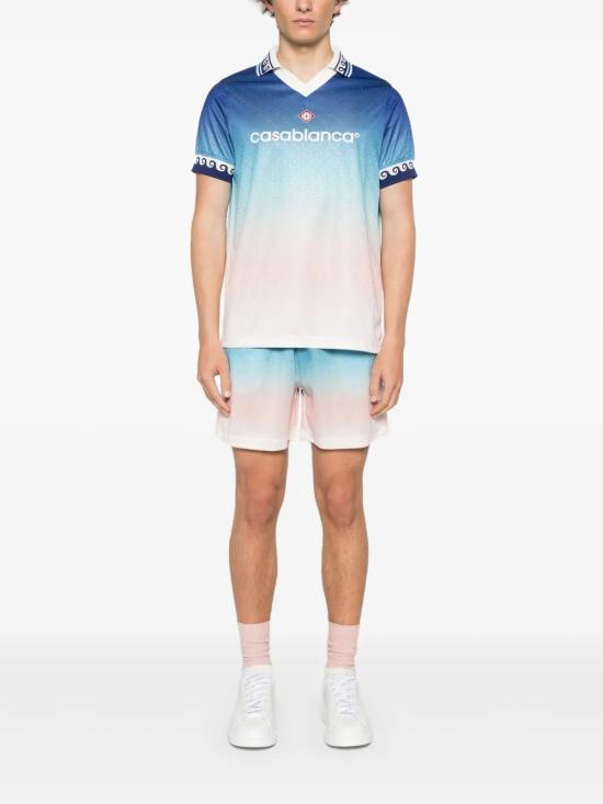 25SS 카사블랑카 숏팬츠 MPS25 JTR 224 01 01 BLUE GRADIENT JACQUARD MONOGRAM - CASABLANCA