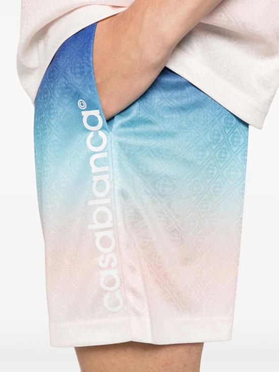 25SS 카사블랑카 숏팬츠 MPS25 JTR 224 01 01 BLUE GRADIENT JACQUARD MONOGRAM - CASABLANCA