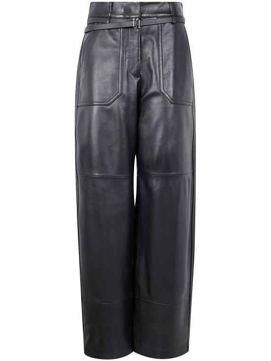 25FW 막스마라 스포츠막스 가죽 팬츠 2522436011600 001 BLACK