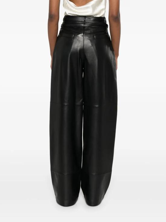 25FW 막스마라 스포츠막스 가죽 팬츠 2522436011600 001 BLACK - MAX MARA SPORTMAX FASHION