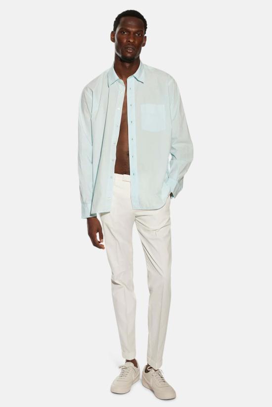  아스페시 긴팔 셔츠 크링클 팝린  터키석 - ASPESI