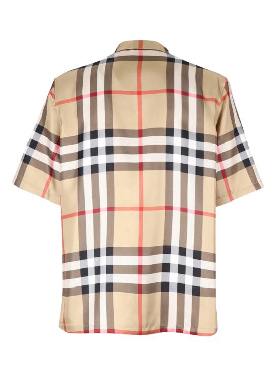 25FW 버버리 빈티지 체크 실크 반팔 셔츠 8050279 A7028 Beige - BURBERRY