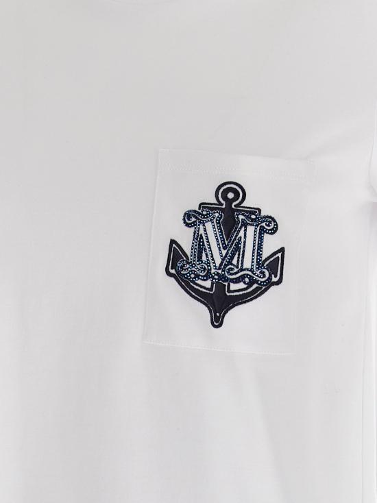 25SS 막스마라 ACACIA 아카시아 앵커 로고 자수 반팔 티셔츠 2511941031600007 - MAX MARA