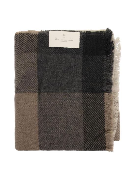  브루넬로 쿠치넬리 울&캐시미어 트윌 체크 스카프 MSC666AGCM872 Beige - BRUNELLO CUCINELLI