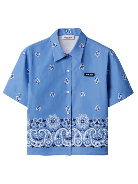 25FW 미우미우 블라우스 MK1951SOOO 17XX F061M AZZURRO BIANCO