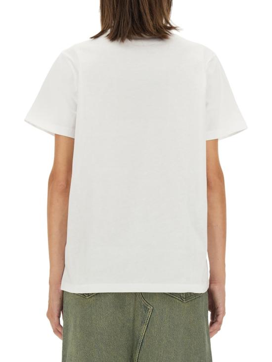 25FW 가니 베이직 저지 레오파드 릴렉스드 티셔츠 T4124943 WHITE - GANNI